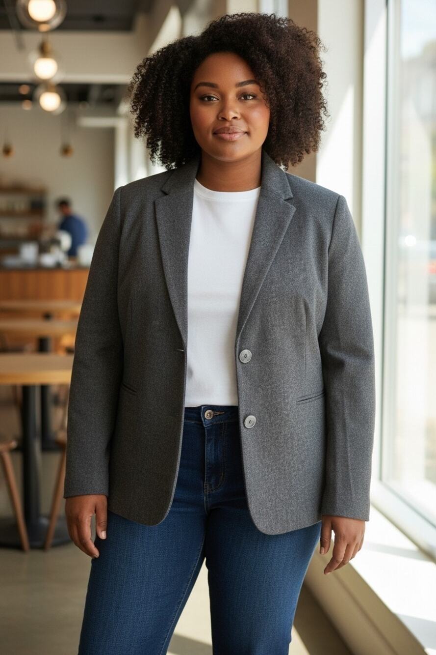 Chadwicks of Boston Wool Blend Blazer Color: Gray Size:16